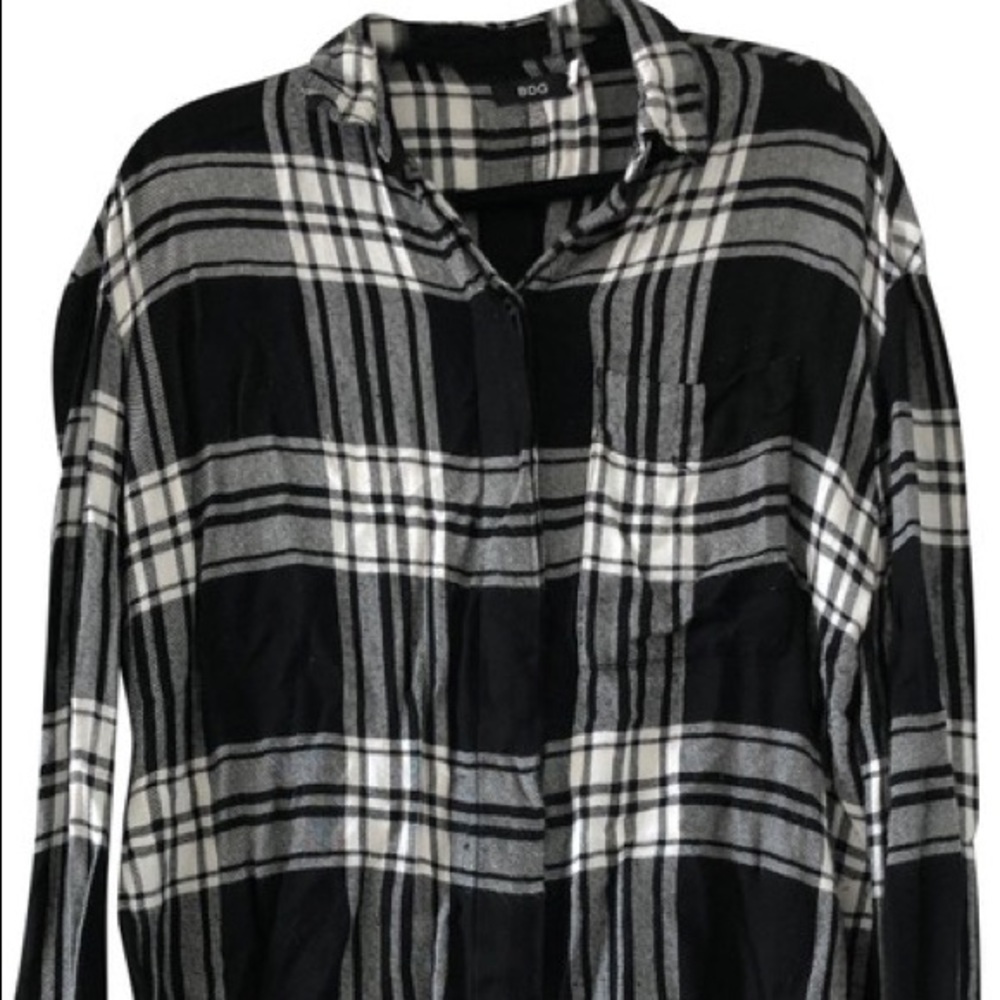 BDG black and white flannel shirt